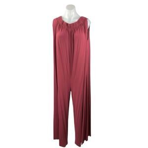 Free People Women's Red Pink Sleeveless Palazzo Wide Leg Romper Jumpsuit Size M